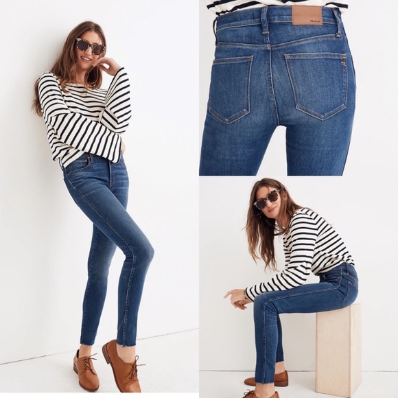 Madewell Denim - Madewell 9" High Rise Skinny Jeans Raw Hem Sz 25